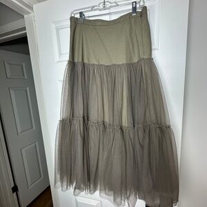 Anthropologie X Mare Mare Tiered Tulle Maxi Skirt New Size M